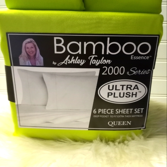 Bamboo Essence Queen Lime Green 6 Piece Sheet Set - Picture 4 of 10